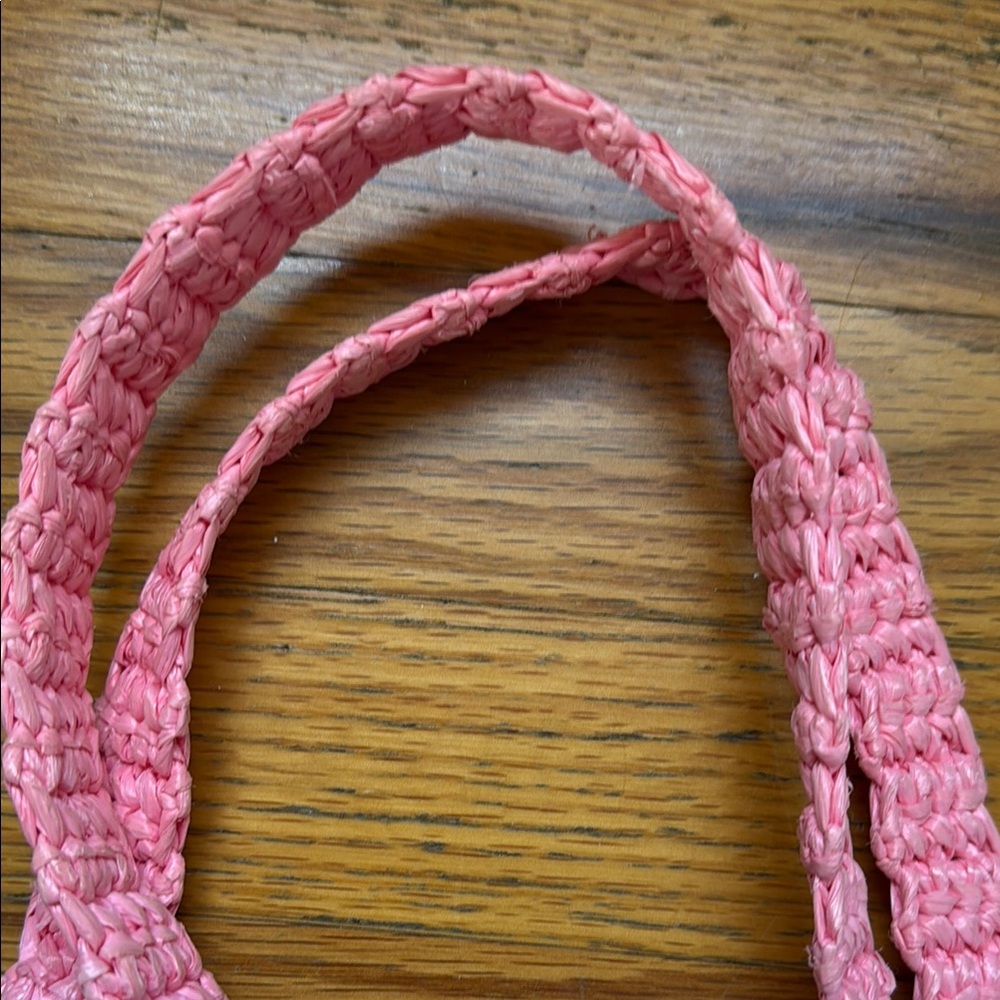 Prada Pink Crochet raffia petal Tote Bag - Picture 4 of 8